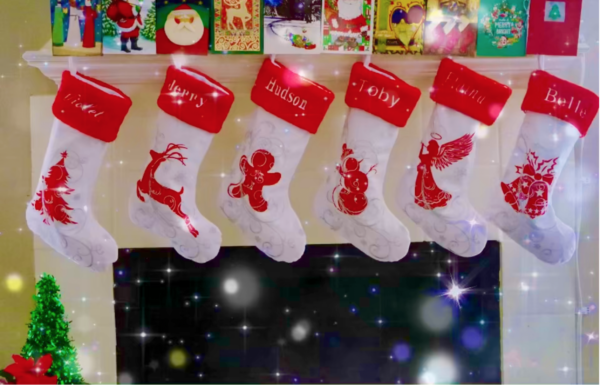 Christmas Stockings - LUXURIOUS RED/WHITE/SILVER Series